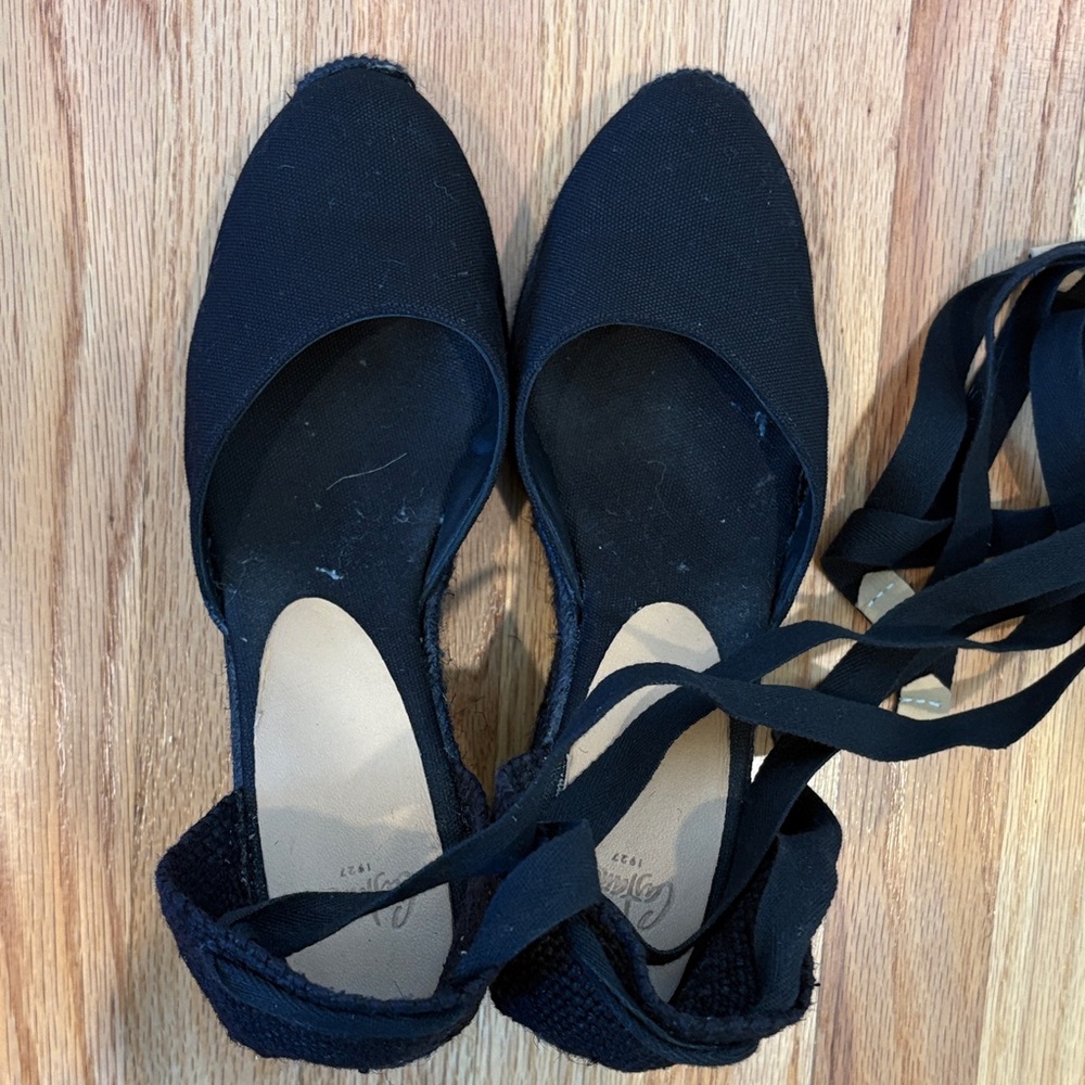 Castañer Carina Black Wedge Espadrille 39 - Picture 8 of 8